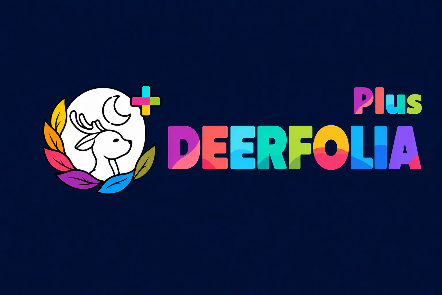 DeerFoliaPlus brand cover with the plus logo, colorful DEERFOLIA wordmark, and Plus suffix